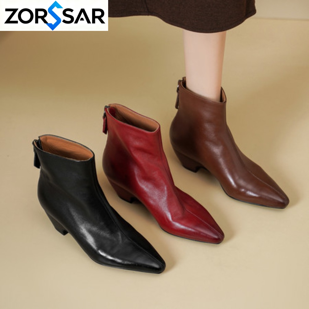 Vintage Fashion Style - Street Style Vintage Pointed Toe Zipper