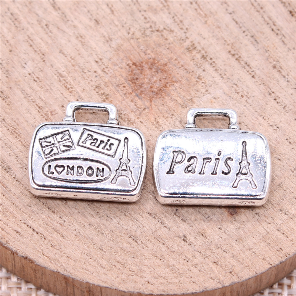 Vintage Fashion Paris - 10pcs 16x14mm(0.63x0.55inch) Antique Silver Color Tourist