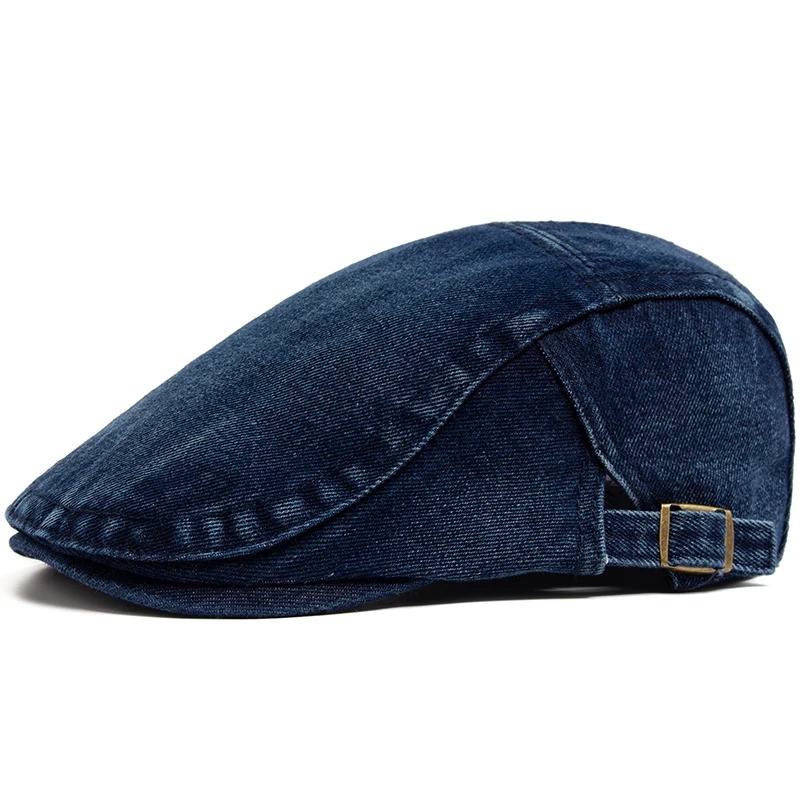 Vintage Fashion Nz - Adjustable Denim Cotton Beret Vintage Newsboy