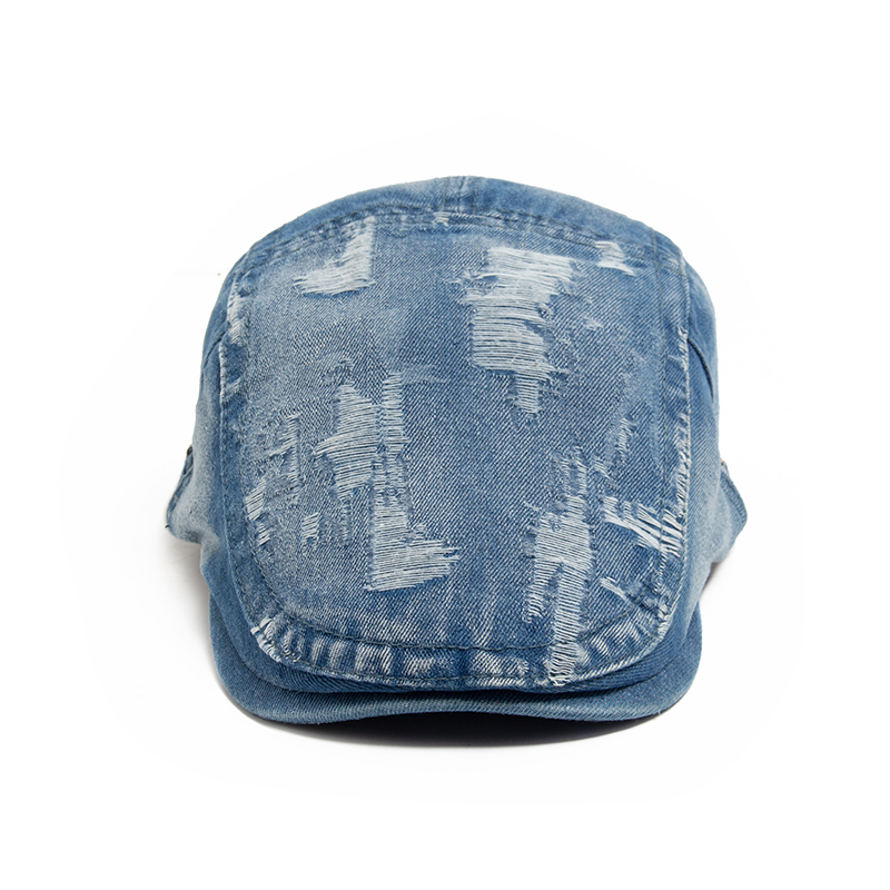 Fashion Men Ripped Denim Beret - огляд і ціна Vintage Fashion Nz
