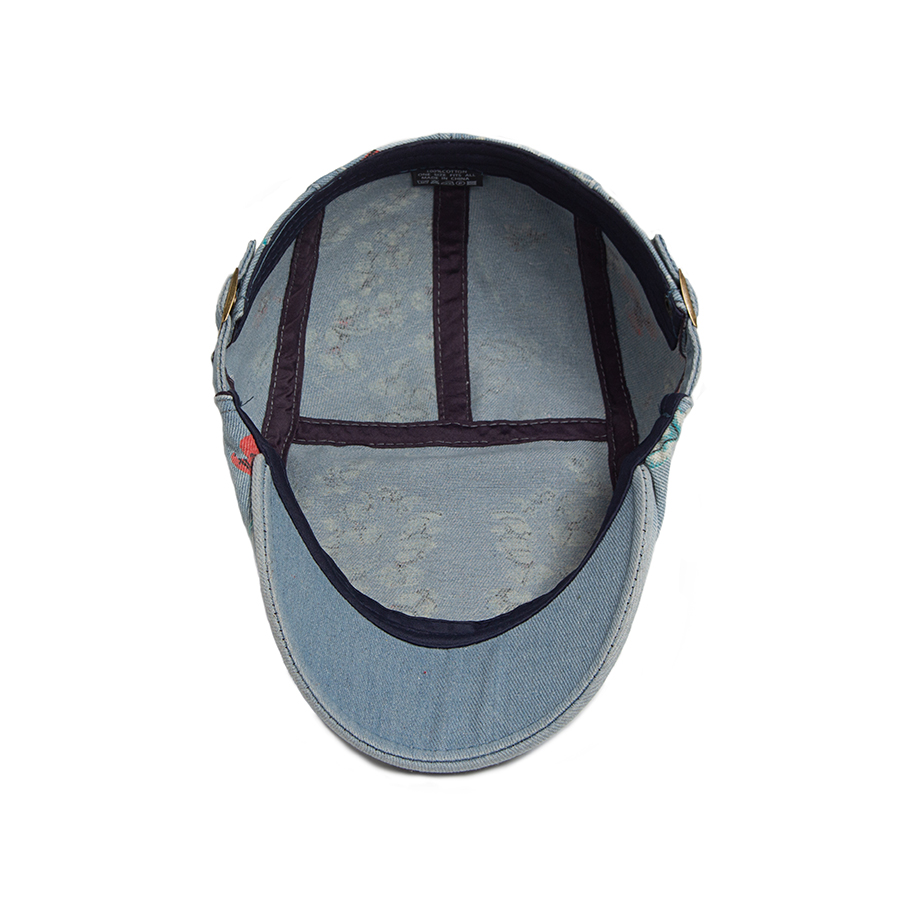 New Vintage Print Denim Beret  - огляд і ціна Vintage Fashion Nz