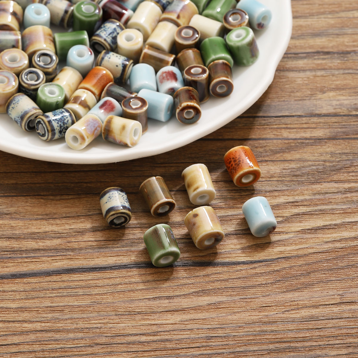 20pcs Ceramic Cylinder Tube Be - огляд і ціна Vintage Fashion Wholesale