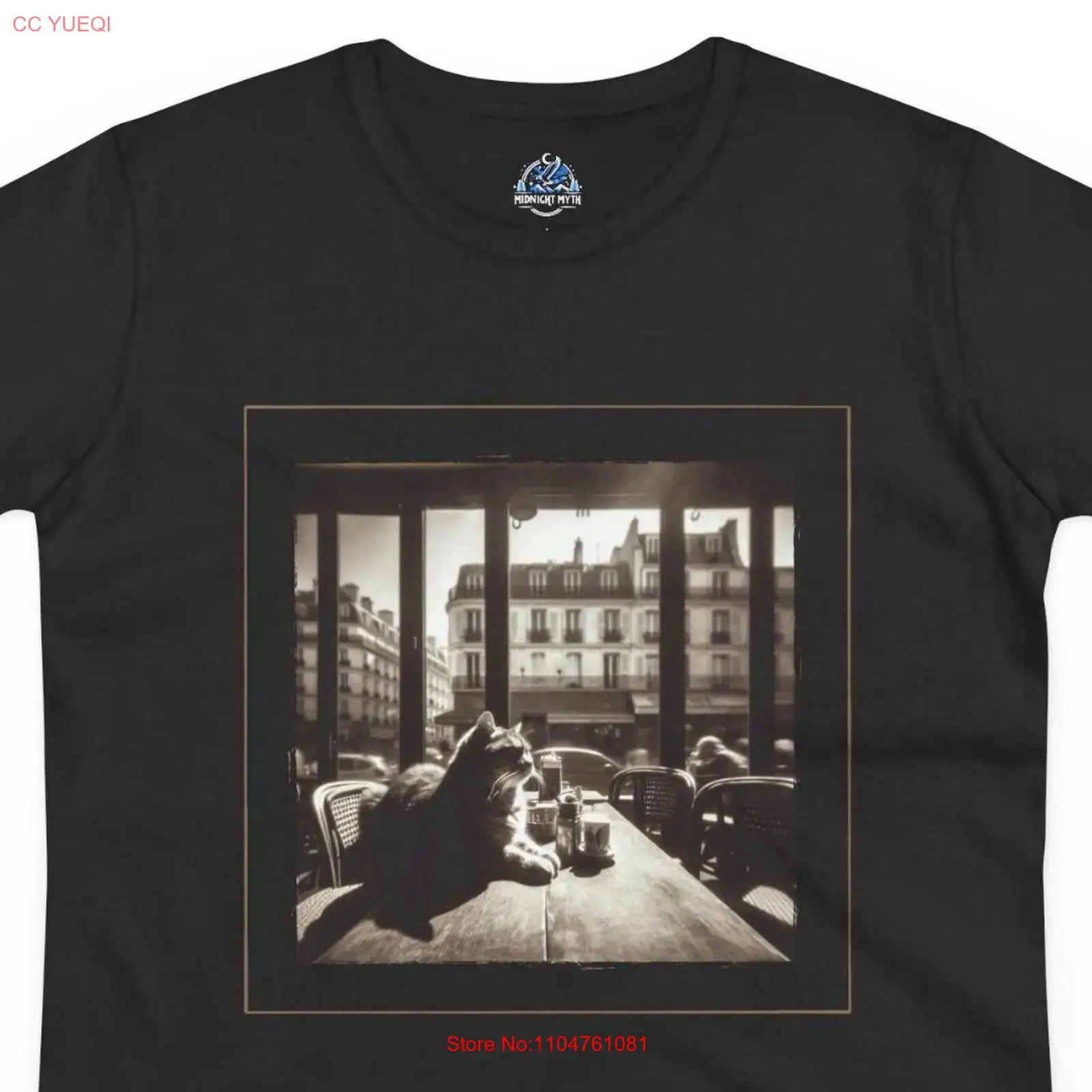 Vintage Paris Cafe Funny Cat T - огляд і ціна Vintage Fashion Paris