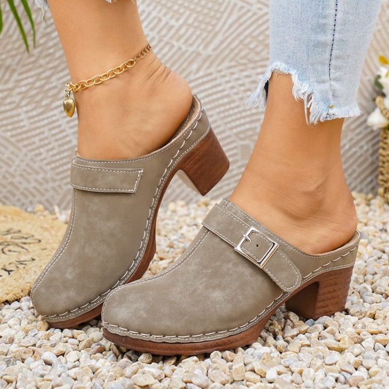 Women's Slip-On Mules Block He - огляд і ціна Vintage Fashion Aesthetic