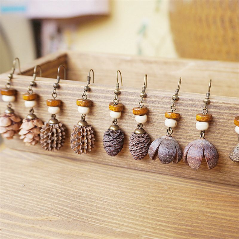 Vintage Wooden Plant Earring U - огляд і ціна Vintage Fashion Wholesale
