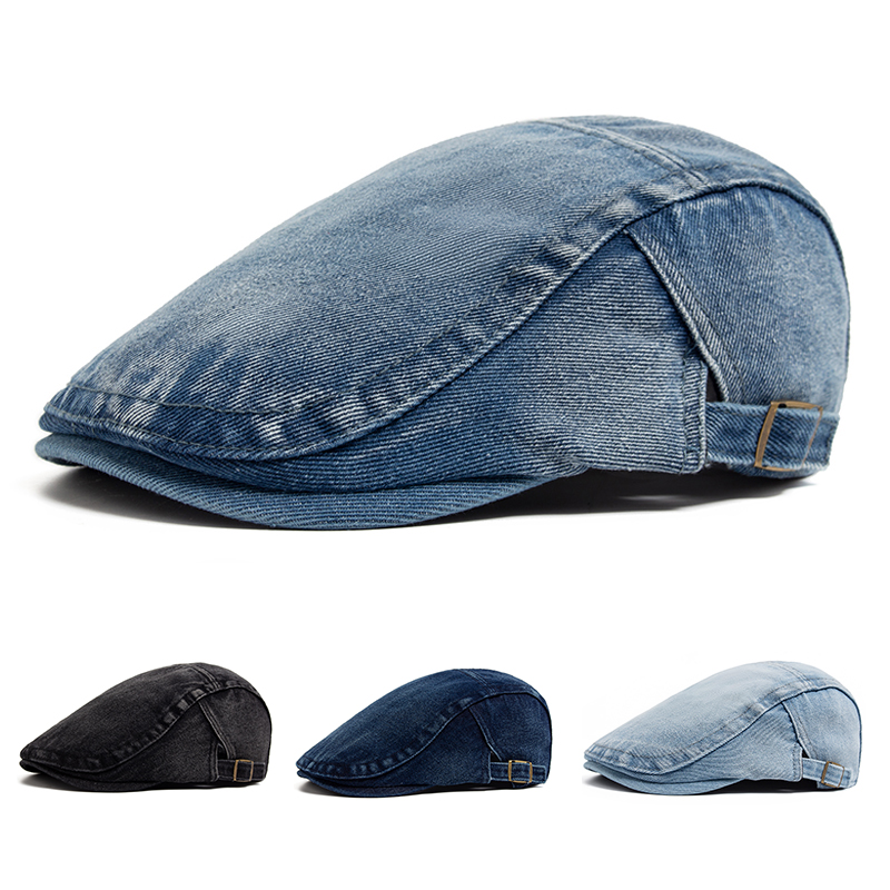 New Denim Cotton Beret Men Vin - огляд і ціна Vintage Fashion Nz